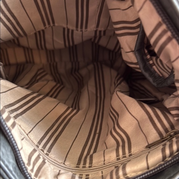 Gray Vintage Canvas Backpack with Leather Accents - Picture 6 of 7